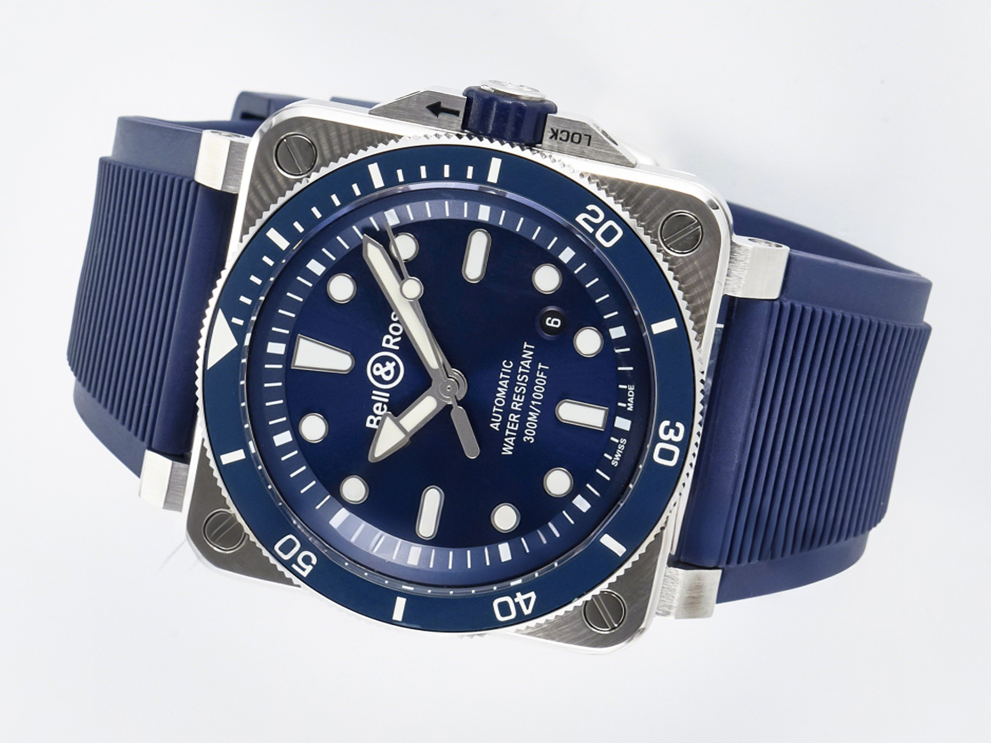 Breitling BR03-92 Diver BRF 1:1 Best Edition Blue Dial on Blue Rubber Strap A2824-fasswatch