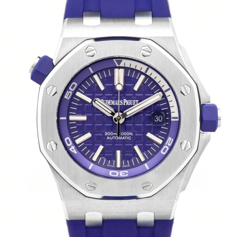 Audemars Piguet Royal Oak Offshore Diver Steel Purple Dial 15710ST-fasswatch