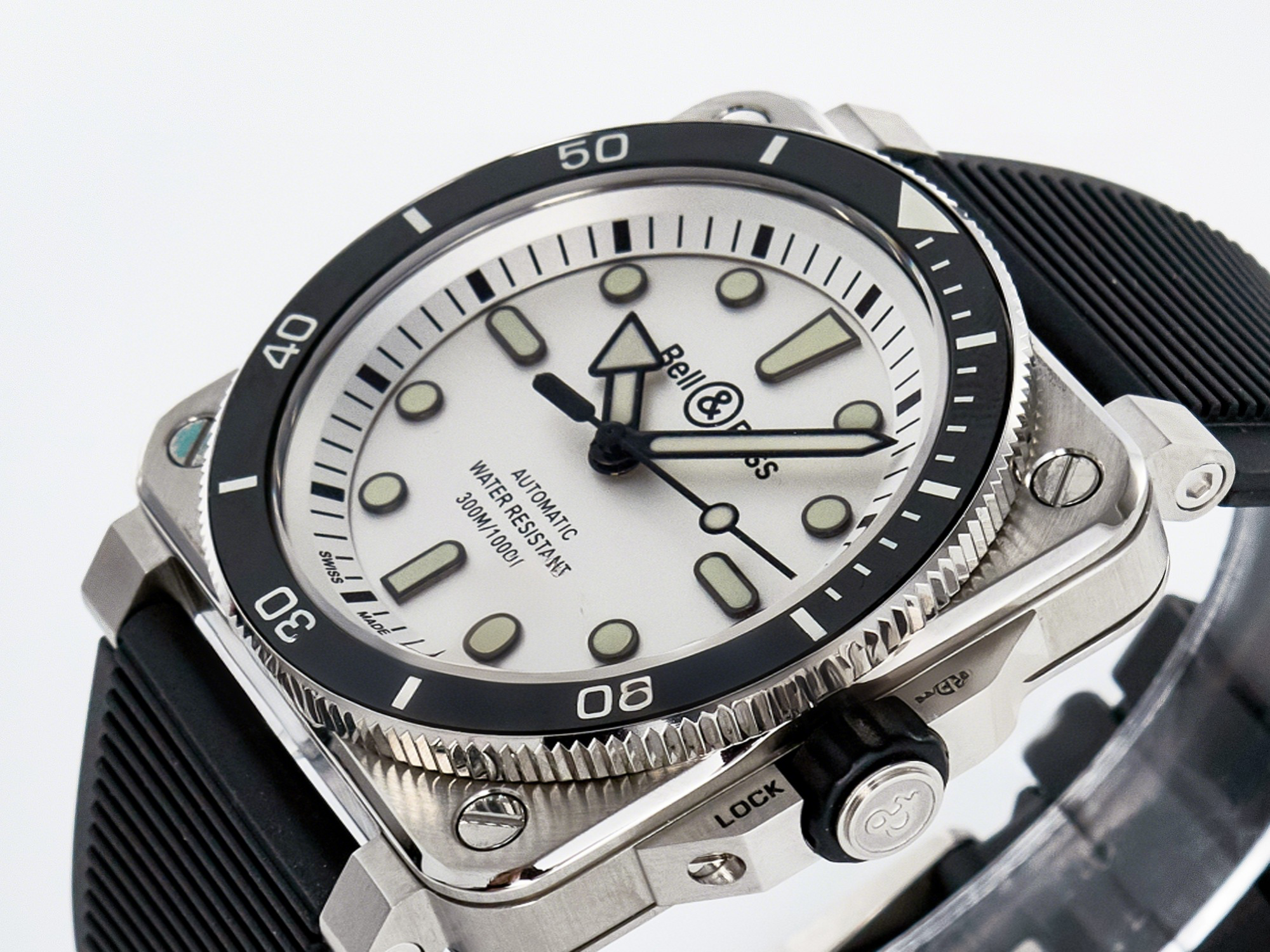 Breitling BR03-92 Diver BRF 1:1 Best Edition White Dial on Black Rubber Strap A2824-fasswatch