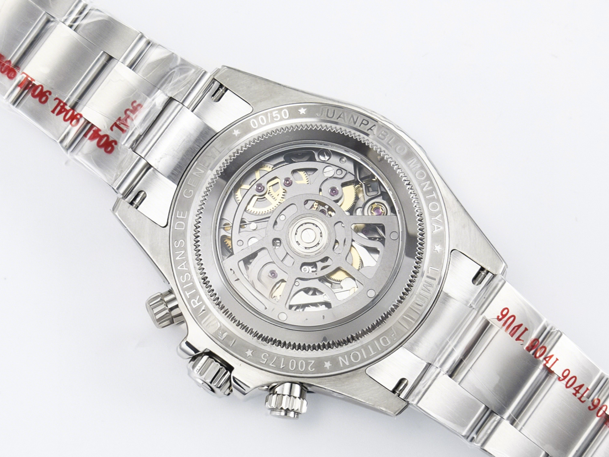 Rolex Daytona Artisans SS GETF Best Edition Blue Skeleton Dial Diamonds Bezel on SS Bracelet DD4802-fasswatch