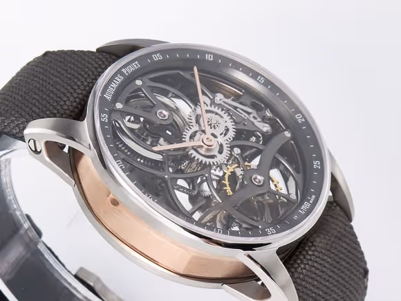 Audemars Piguet CODE 11.59 Tourbillon 26600 SS APPF Best Edition Grey Dial on Grey Nylon Strap A2948-fasswatch