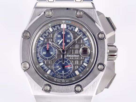 Audemars Piguet Royal Oak Offshore Schumacher SS TKF Best Edition Gray/Blue Dial on Blue Rubber Strap A3126-fasswatch