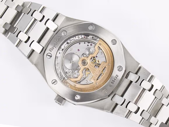 Audemars Piguet Custom Modded Royal Oak 39mm 15202 SS PPM Blue Textured Dial on SS Bracelet AP2121-fasswatch