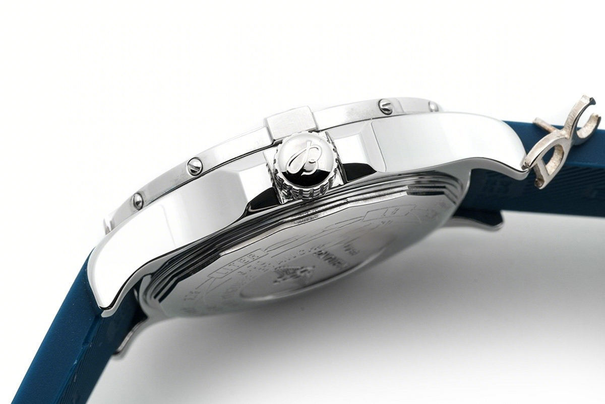 Breitling Avenger II GMT Blue Dial in Steel on Rubber Strap-fasswatch