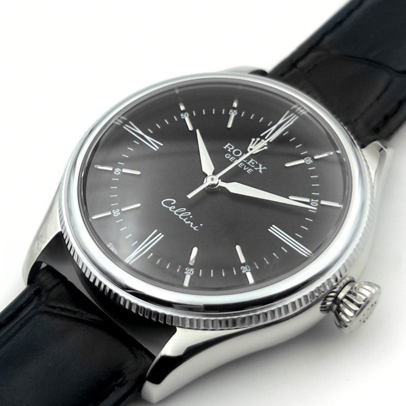 Rolex Cellini Time in White Gold 50509 (Black Dial)-fasswatch