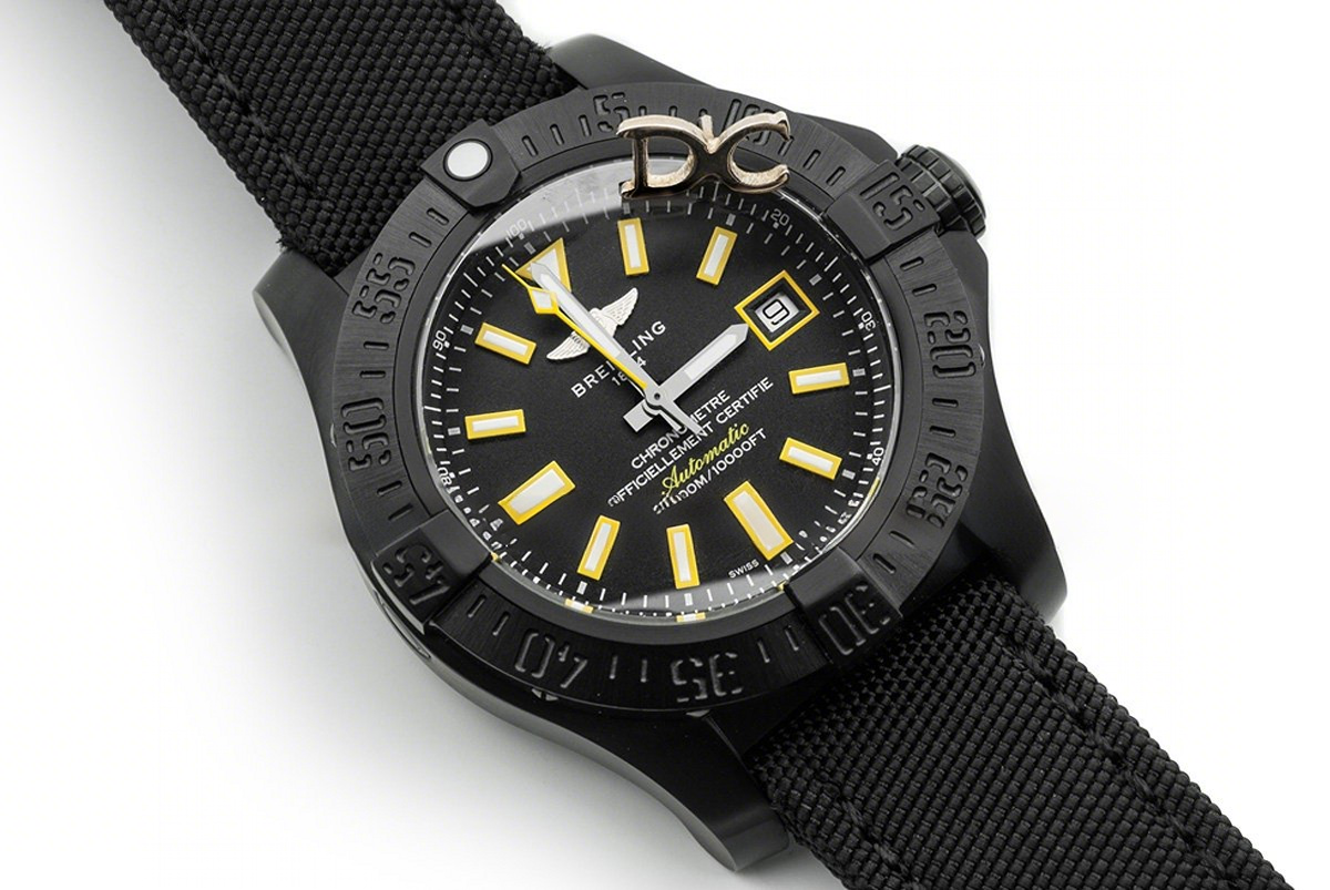 Breitling Avenger Seawolf Blacksteel Yellow DLC-fasswatch