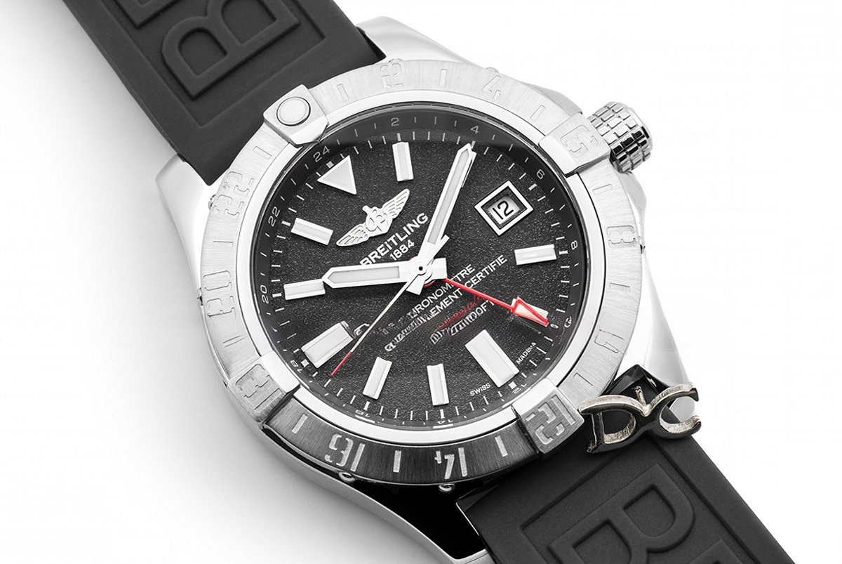 Breitling Avenger II GMT Black Dial in Steel-fasswatch