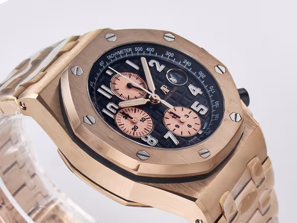 Audemars Piguet Royal Oak Offshore 42mm RG TKF Best Edition Black Dial on RG Bracelet A7750-fasswatch