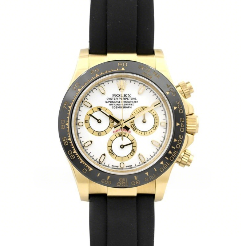 Rolex Daytona 116518LN White Dial in Yellow Gold-fasswatch