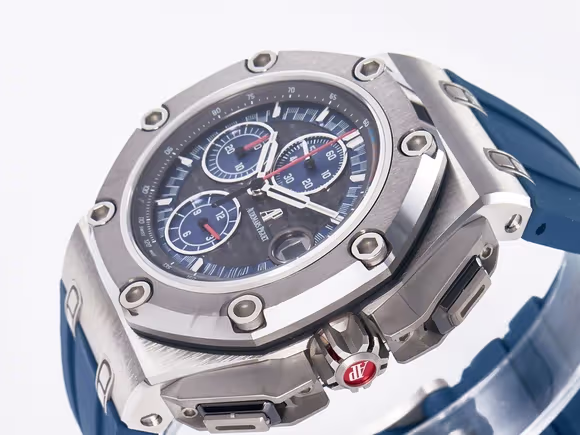 Audemars Piguet Royal Oak Offshore Schumacher SS TKF Best Edition Gray/Blue Dial on Blue Rubber Strap A3126-fasswatch