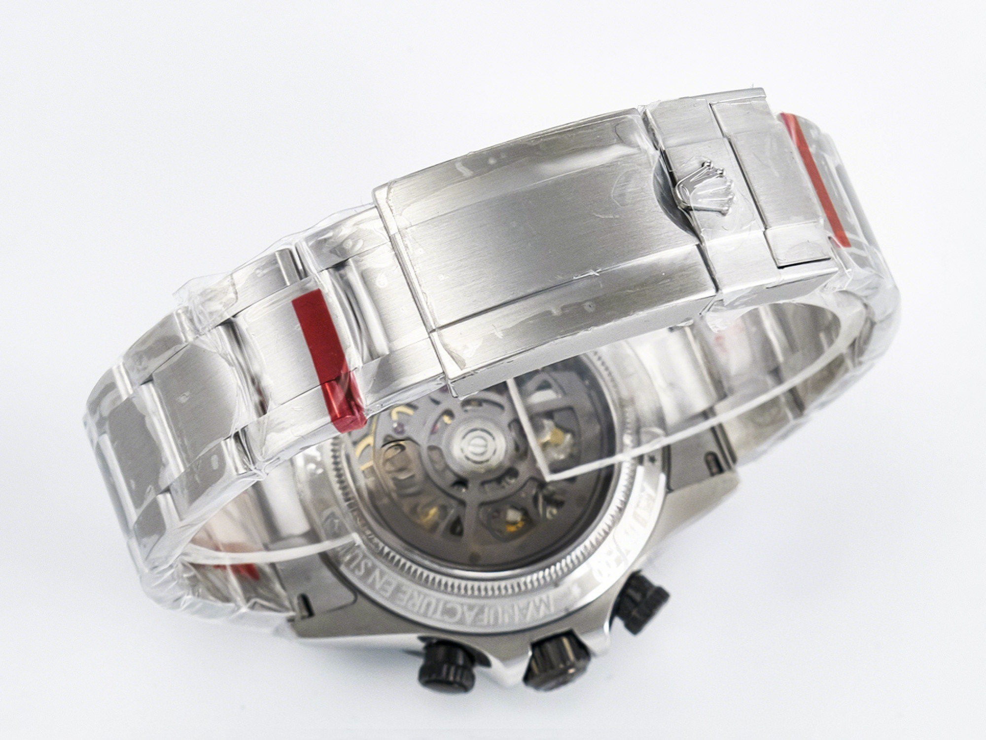 Rolex Daytona Artisans SS GETF Best Edition Skeleton Dial Black Ceramic Bezel on SS Bracelet DD4802-fasswatch