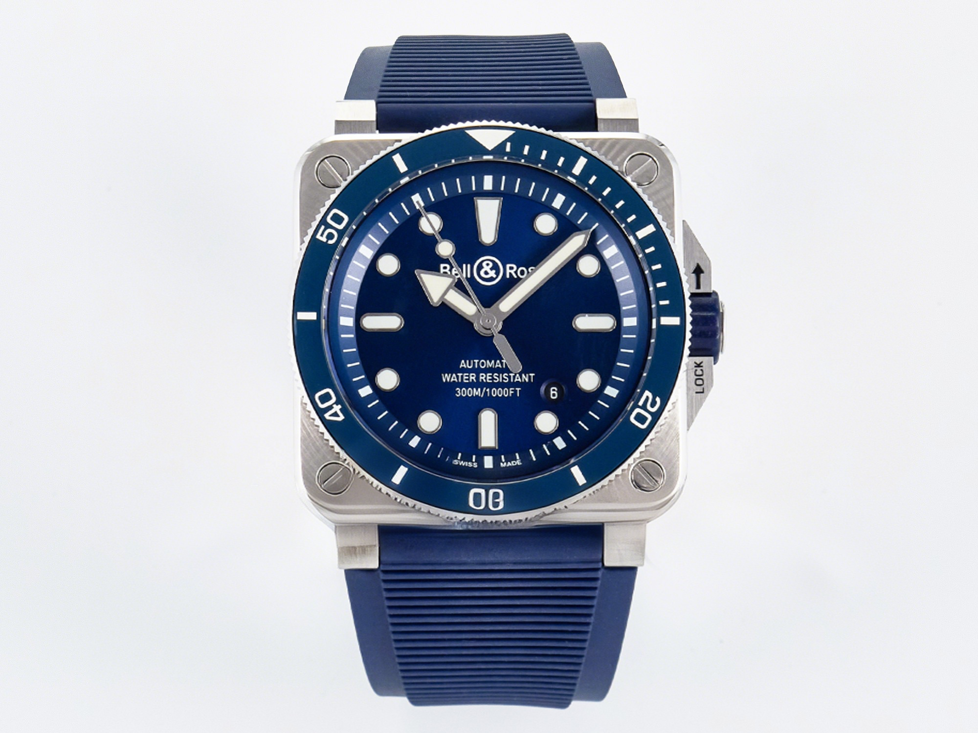Breitling BR03-92 Diver BRF 1:1 Best Edition Blue Dial on Blue Rubber Strap A2824-fasswatch