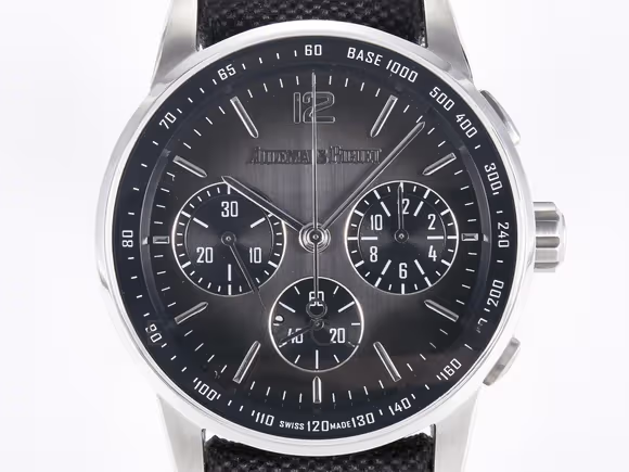 Audemars Piguet Code 11.59 Chrono 26393 SS APPF Best Edition GraySS Dial on Black Nylon Strap A4401-fasswatch