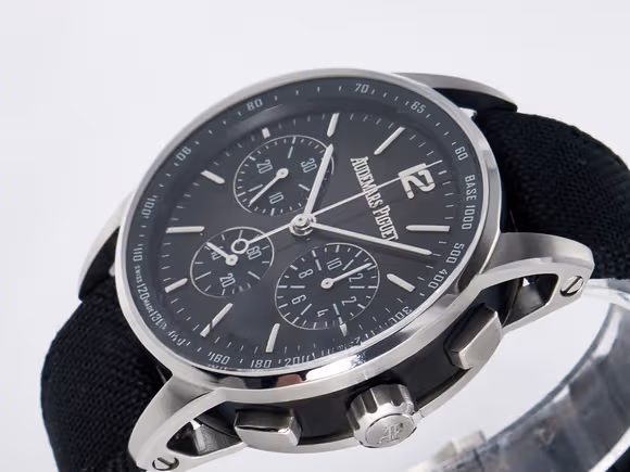Audemars Piguet Code 11.59 Chrono 26393 SS APPF Best Edition GraySS Dial on Black Nylon Strap A4401-fasswatch