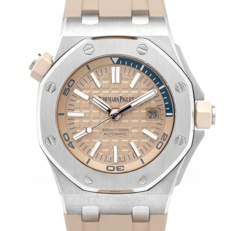 Audemars Piguet Royal Oak Offshore Diver Steel Beige Dial 15710ST-fasswatch