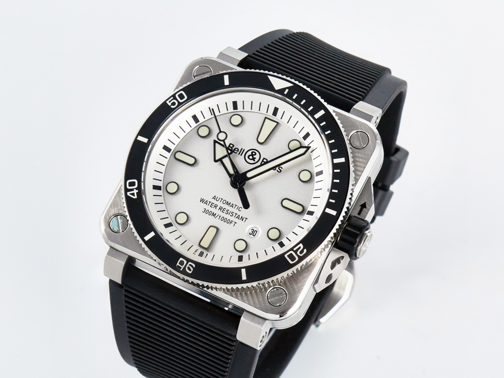 Breitling BR03-92 Diver BRF 1:1 Best Edition White Dial on Black Rubber Strap A2824-fasswatch