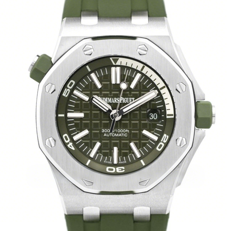 Audemars Piguet Royal Oak Offshore Diver Steel Khaki Dial 15710ST-fasswatch