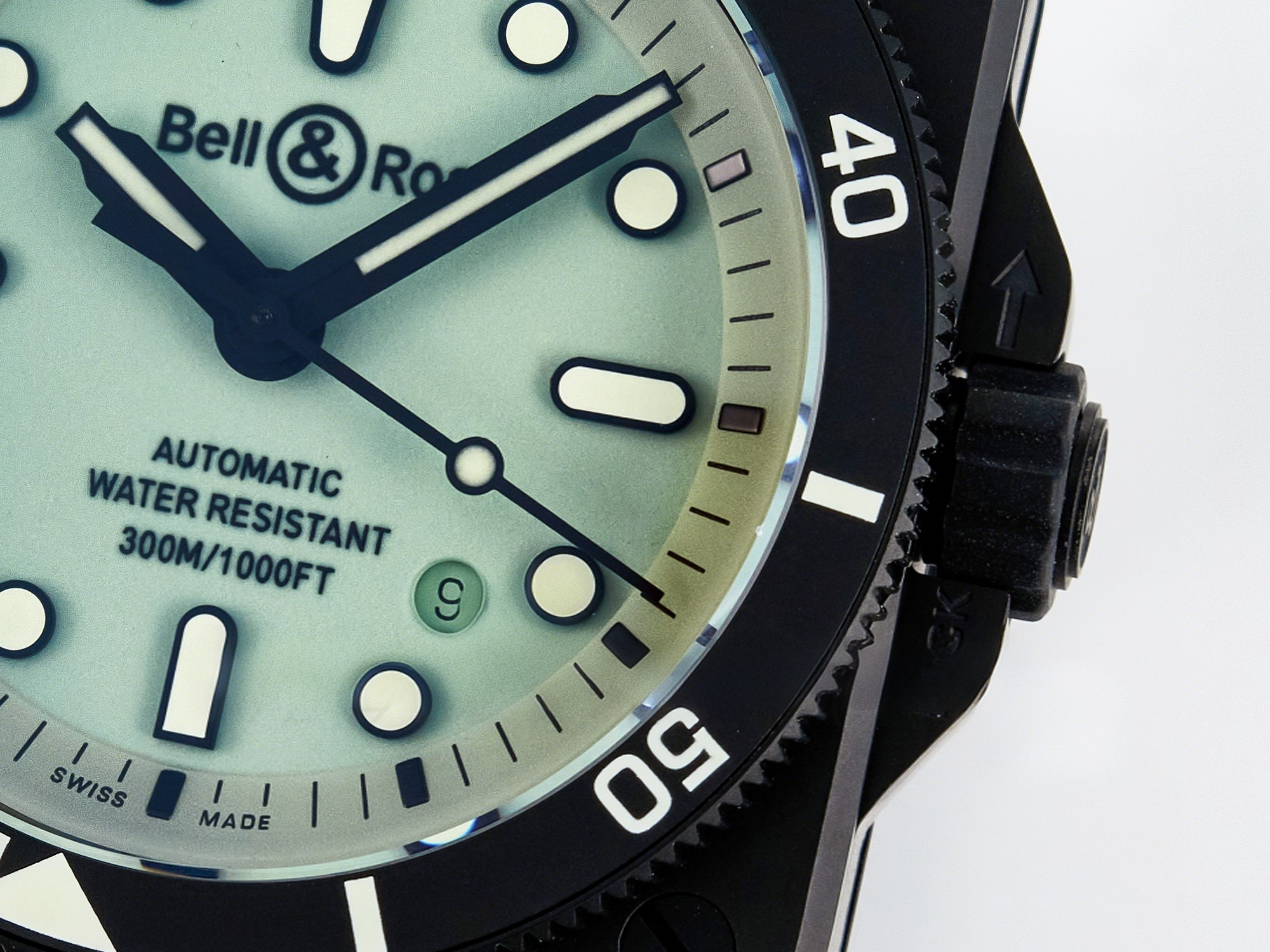Breitling BR03A Instruments BRF 1:1 Best Edition Pale Green Dial on Black Rubber Strap A2824-fasswatch