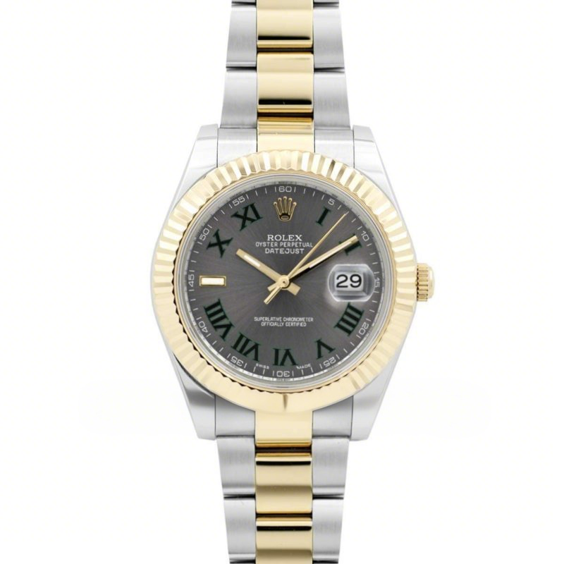Rolex Datejust II 111497 Silver Dial in Gold/Steel with Roman Markers on Oyster Bracelet-fasswatch