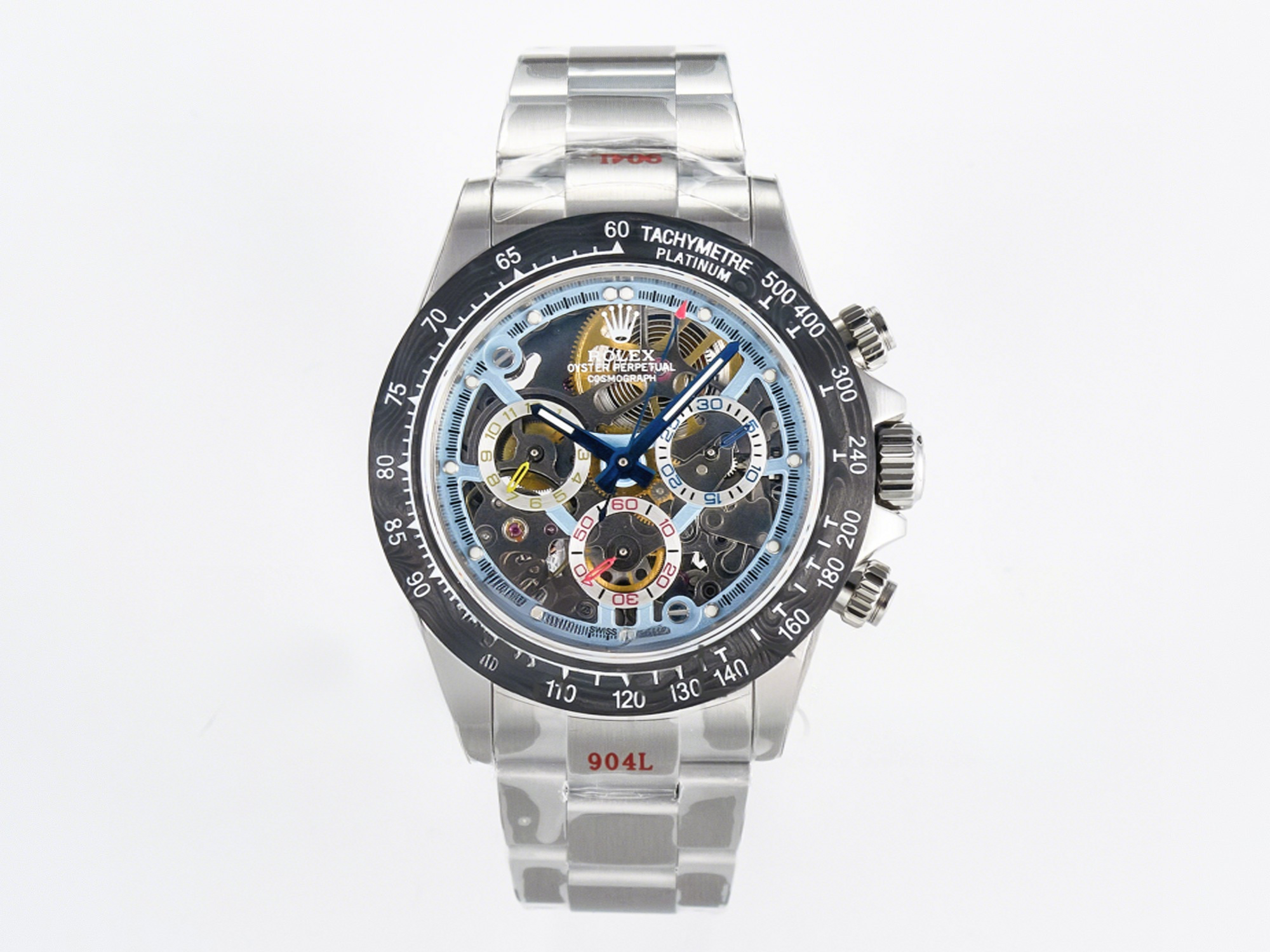 Rolex Daytona Artisans SS GETF Best Edition Skeleton Dial Carbon Bezel on SS Bracelet DD4802-fasswatch