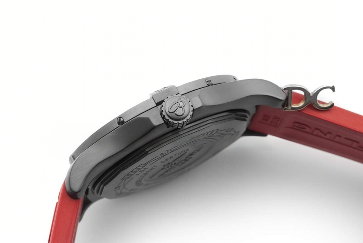 Breitling Avenger II GMT Carbon Fiber Dial in PVD Steel on Rubber Strap-fasswatch