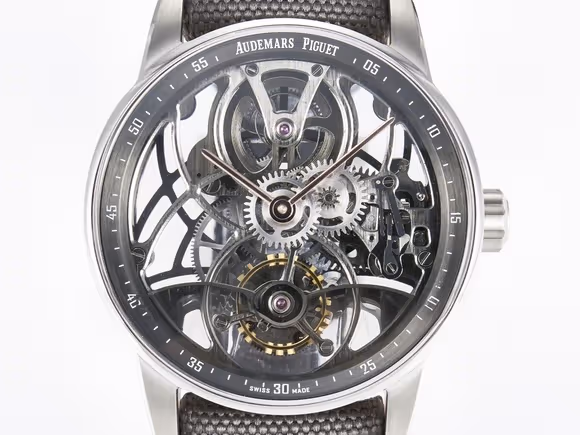 Audemars Piguet CODE 11.59 Tourbillon 26600 SS APPF Best Edition Grey Dial on Grey Nylon Strap A2948-fasswatch