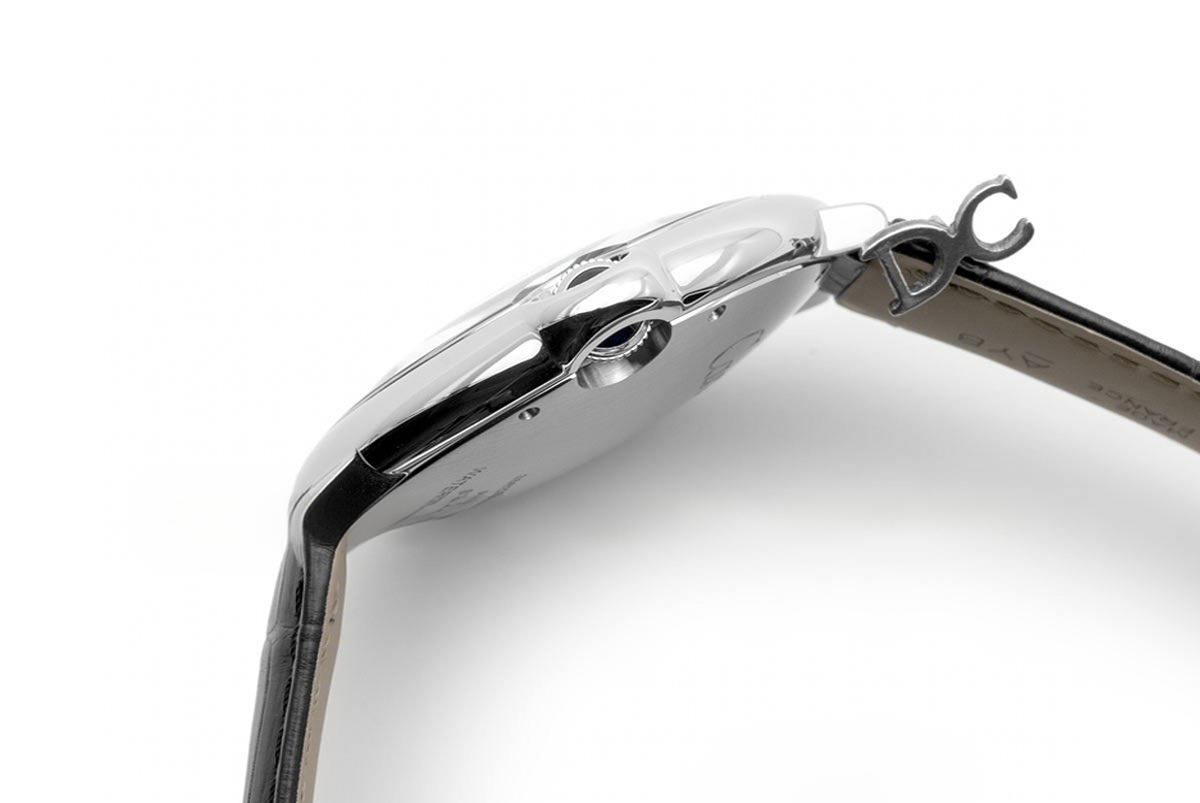 Cartier Ballon Bleu De Cartier 42mm Black Dial in Steel on Black Leather Strap-fasswatch