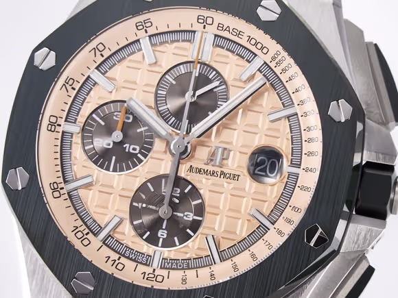 Audemars Piguet Royal Oak Offshore 44mm SS TKF 11 Best Edition Cream Dial on Green Camou Rubber Strap A3126-fasswatch