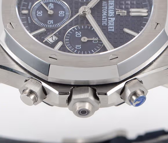 Audemars Piguet Royal Oak Self-Winding Chronograph Blue Dial in Steel on Rubber Strap-fasswatch