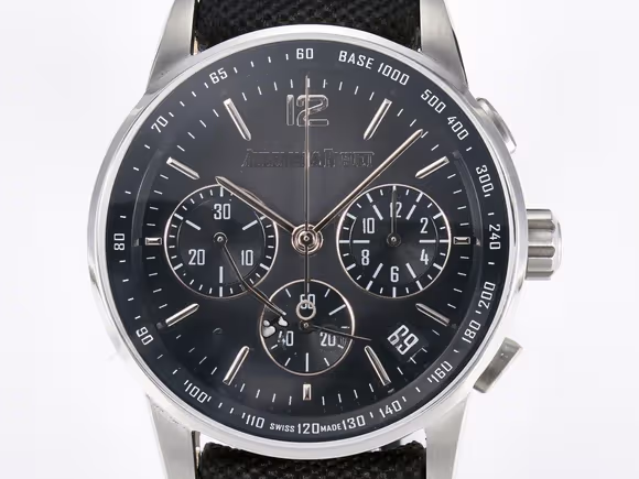 Audemars Piguet Code 11.59 Chrono 26393 SS APPF Best Edition GrayRG Dial on Black Nylon Strap A4401-fasswatch