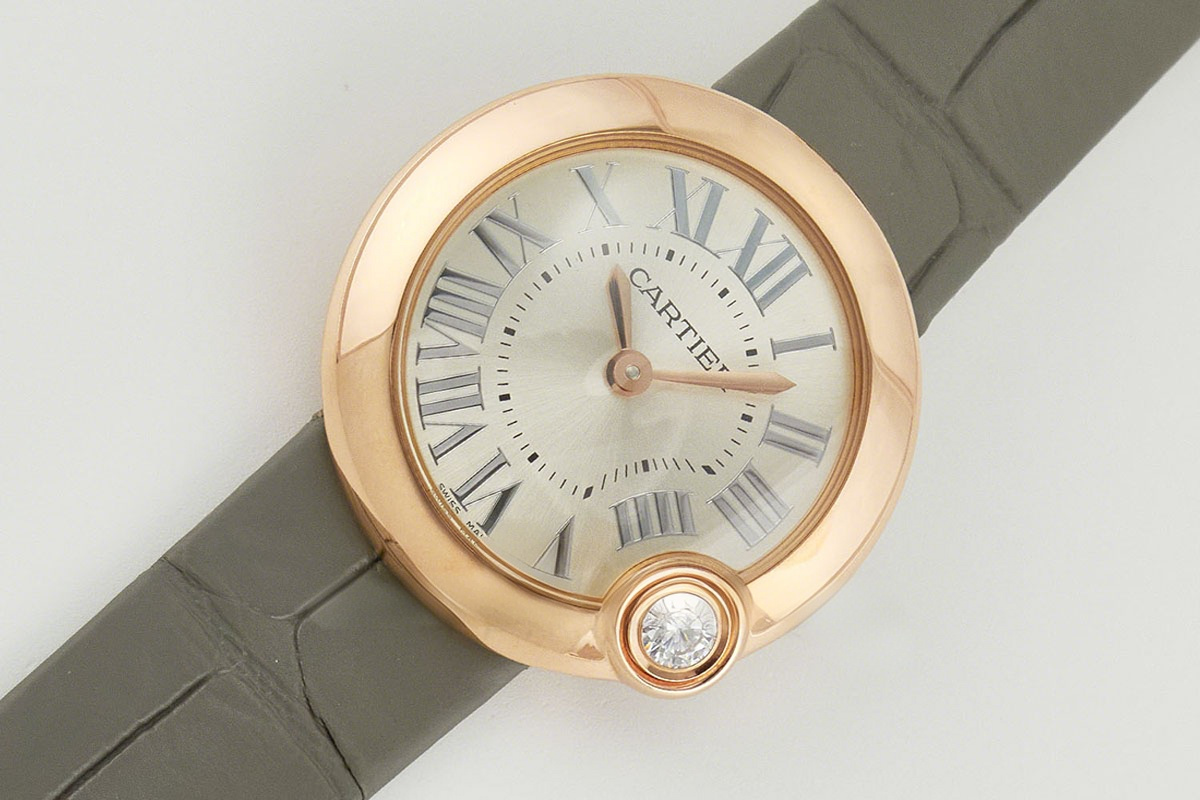 Cartier Ballon Blanc 30mm Silver Dial in Rose Gold-fasswatch