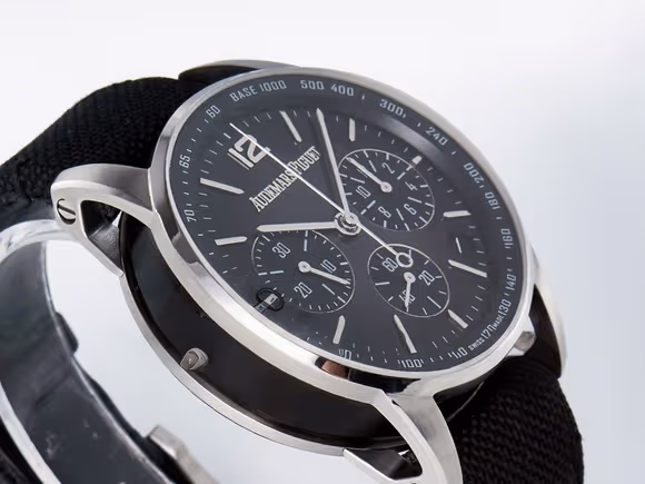Audemars Piguet Code 11.59 Chrono 26393 SS APPF Best Edition GraySS Dial on Black Nylon Strap A4401-fasswatch