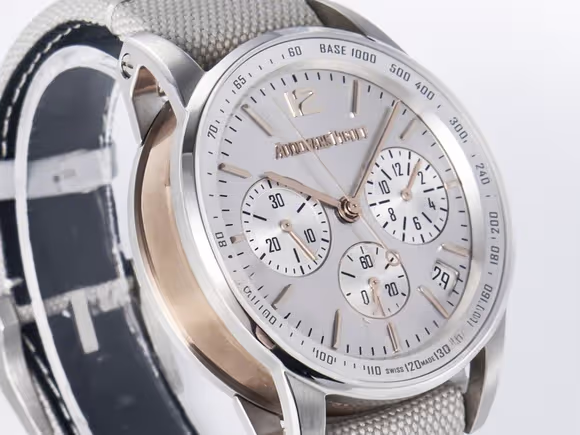 Audemars Piguet Code 11.59 Chrono 26393 SS APPF Best Edition Silver Dial on White Nylon Strap A4401-fasswatch