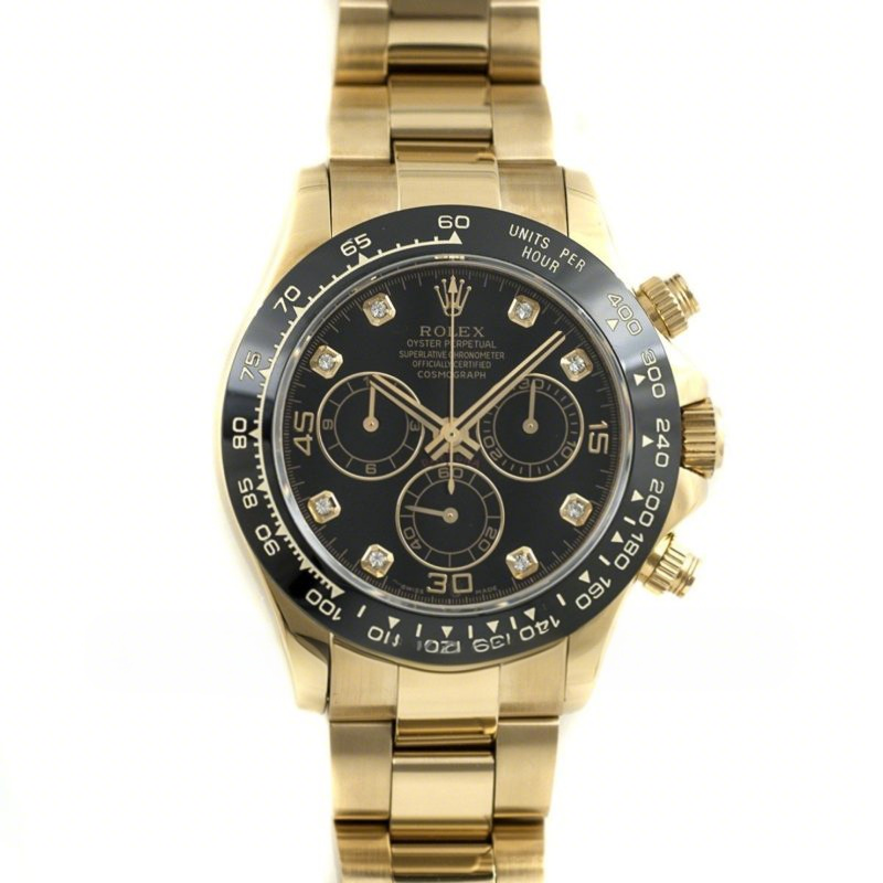 Rolex Daytona 116515 Black Dial with Yellow Gold Bracelet-fasswatch