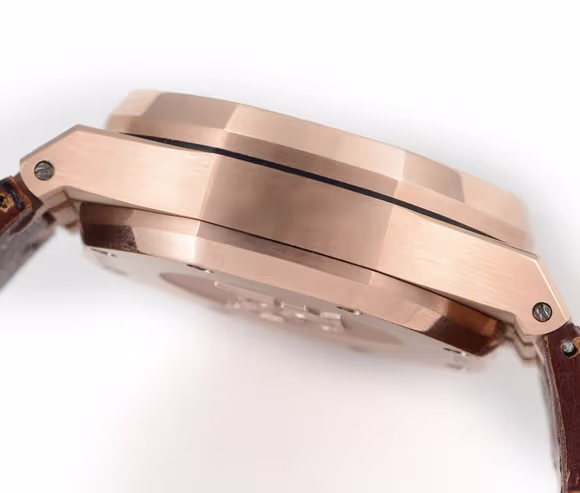 Audemars Piguet Royal Oak Self-Winding Chronograph White/Black Dial in Rose Gold on Leather Strap-fasswatch