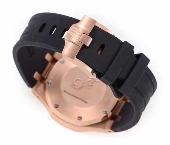 Audemars Piguet Royal Oak Self-Winding Chronograph Black/Rose Gold Dial in Rose Gold on Rubber Strap-fasswatch