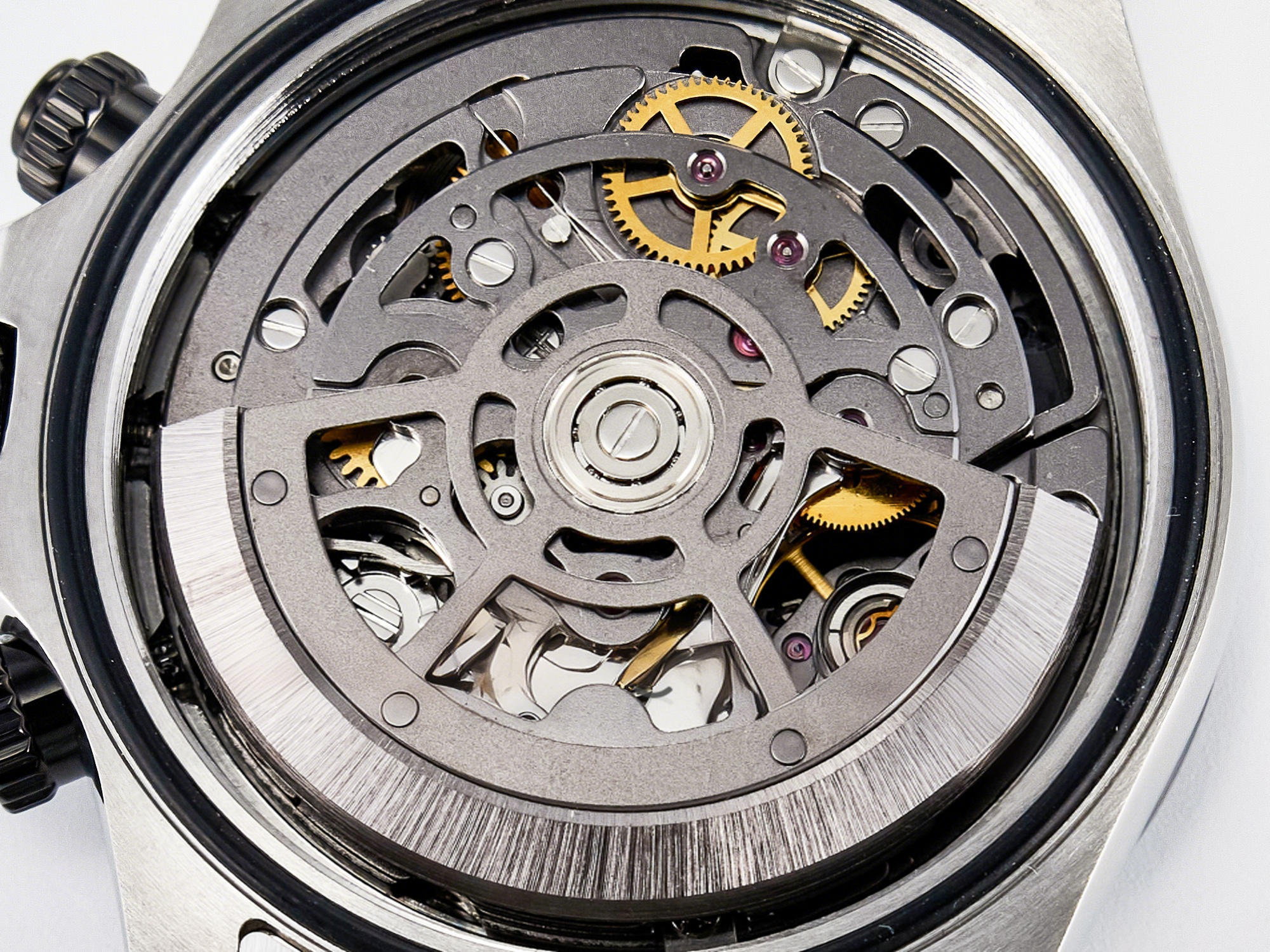 Rolex Daytona Artisans SS GETF Best Edition Skeleton Dial Black Ceramic Bezel on SS Bracelet DD4802-fasswatch