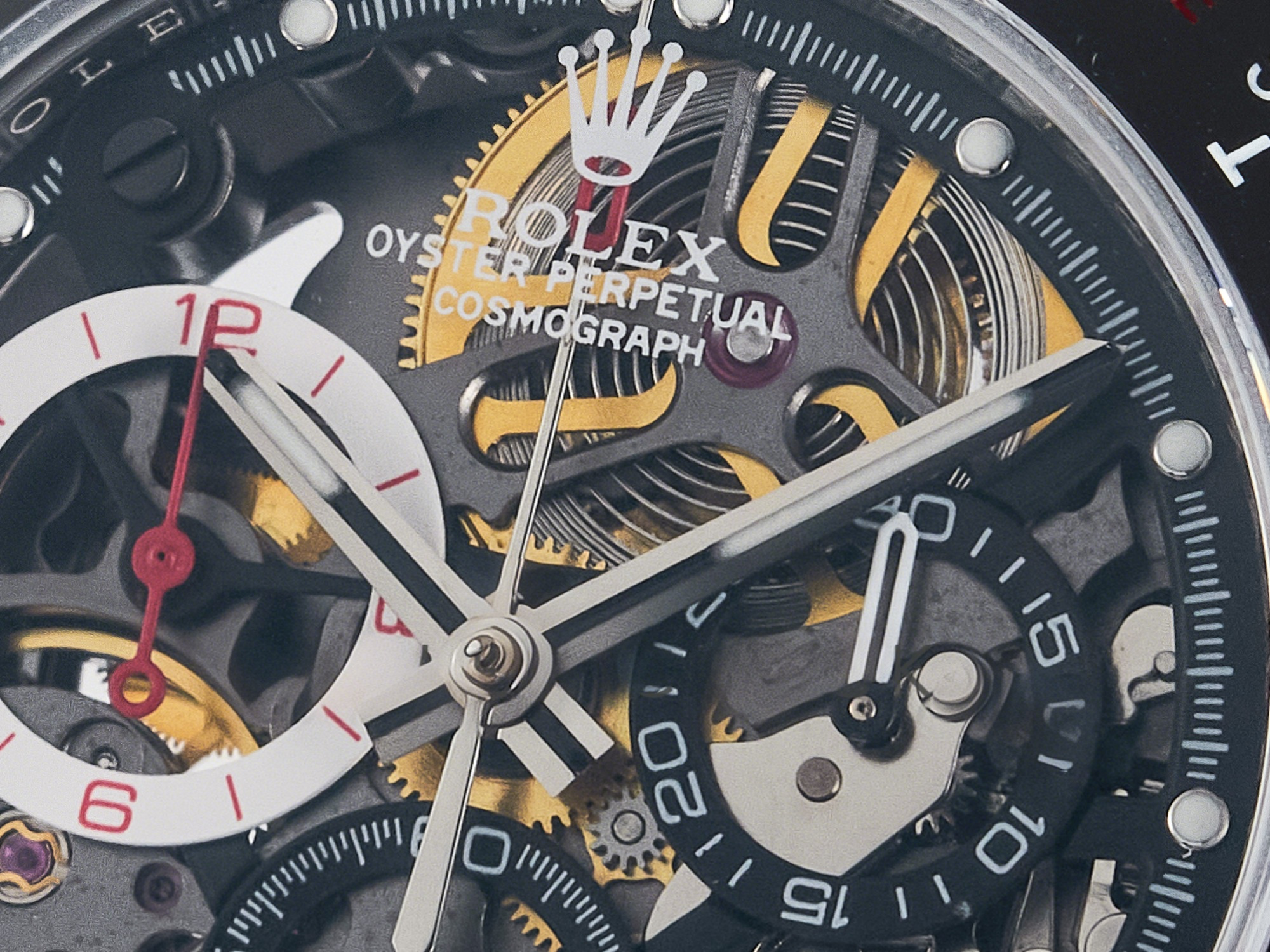 Rolex Daytona Artisans SS GETF Best Edition Skeleton Dial Black Ceramic Bezel on SS Bracelet DD4802-fasswatch