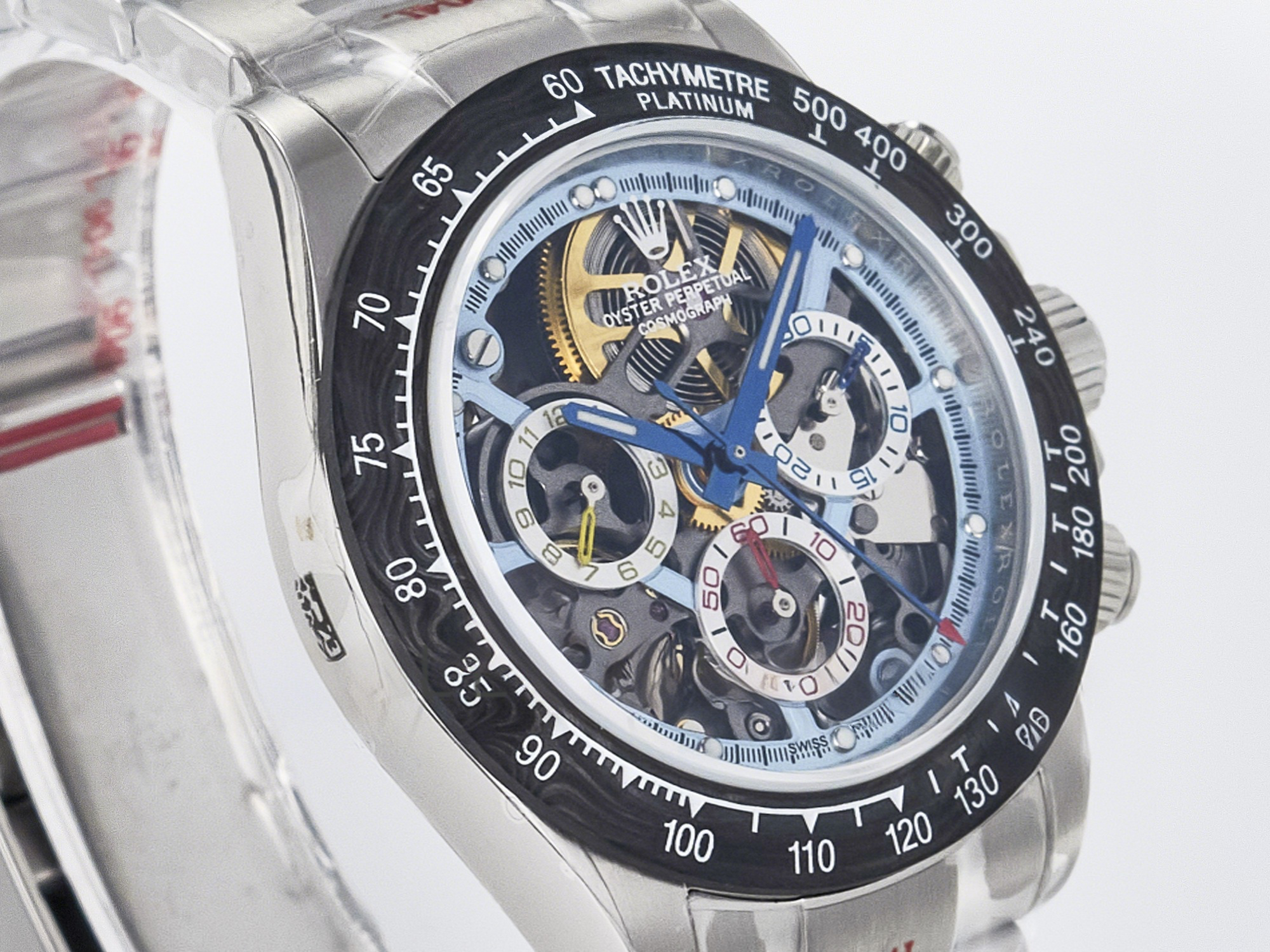 Rolex Daytona Artisans SS GETF Best Edition Skeleton Dial Carbon Bezel on SS Bracelet DD4802-fasswatch