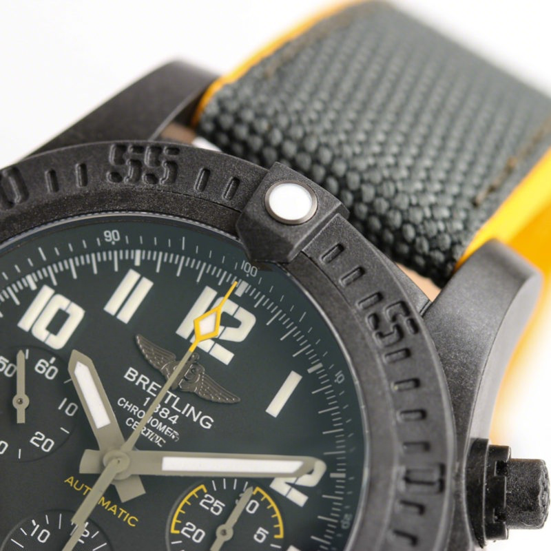 Breitling Avenger Hurricane 12H 45 Black Dial on Black Nylon Strap-fasswatch