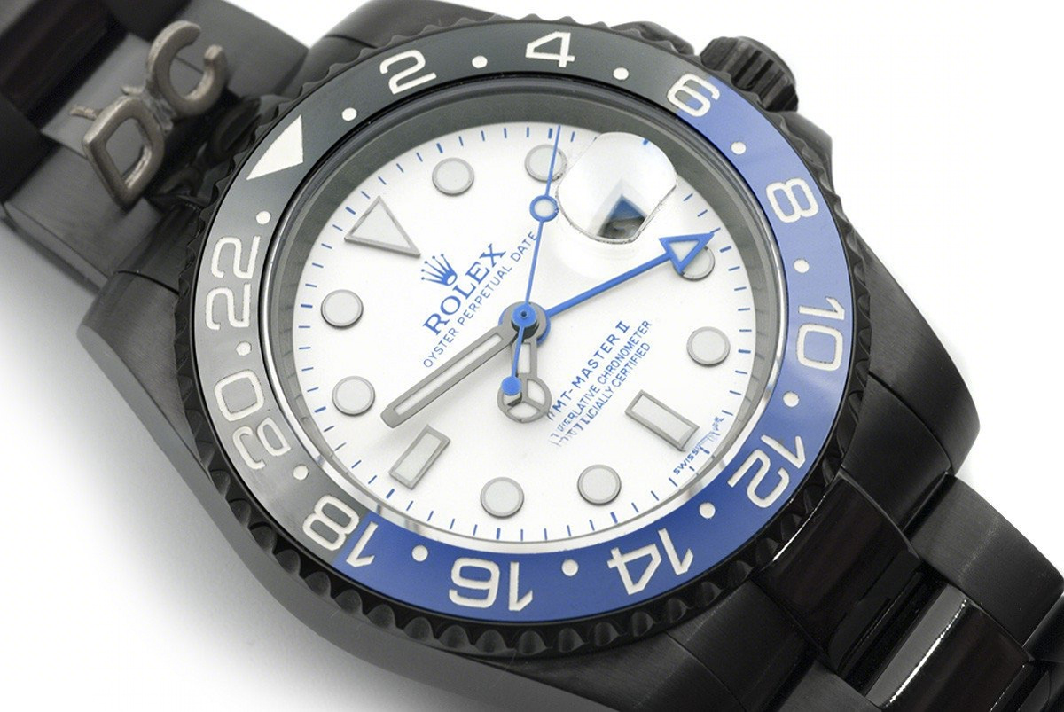 Rolex GMT Master II 116710 BLNR White Dial in PVD Black-fasswatch