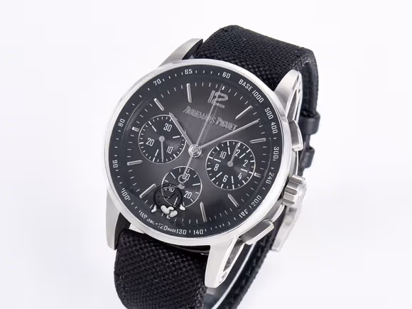Audemars Piguet Code 11.59 Chrono 26393 SS APPF Best Edition GraySS Dial on Black Nylon Strap A4401-fasswatch