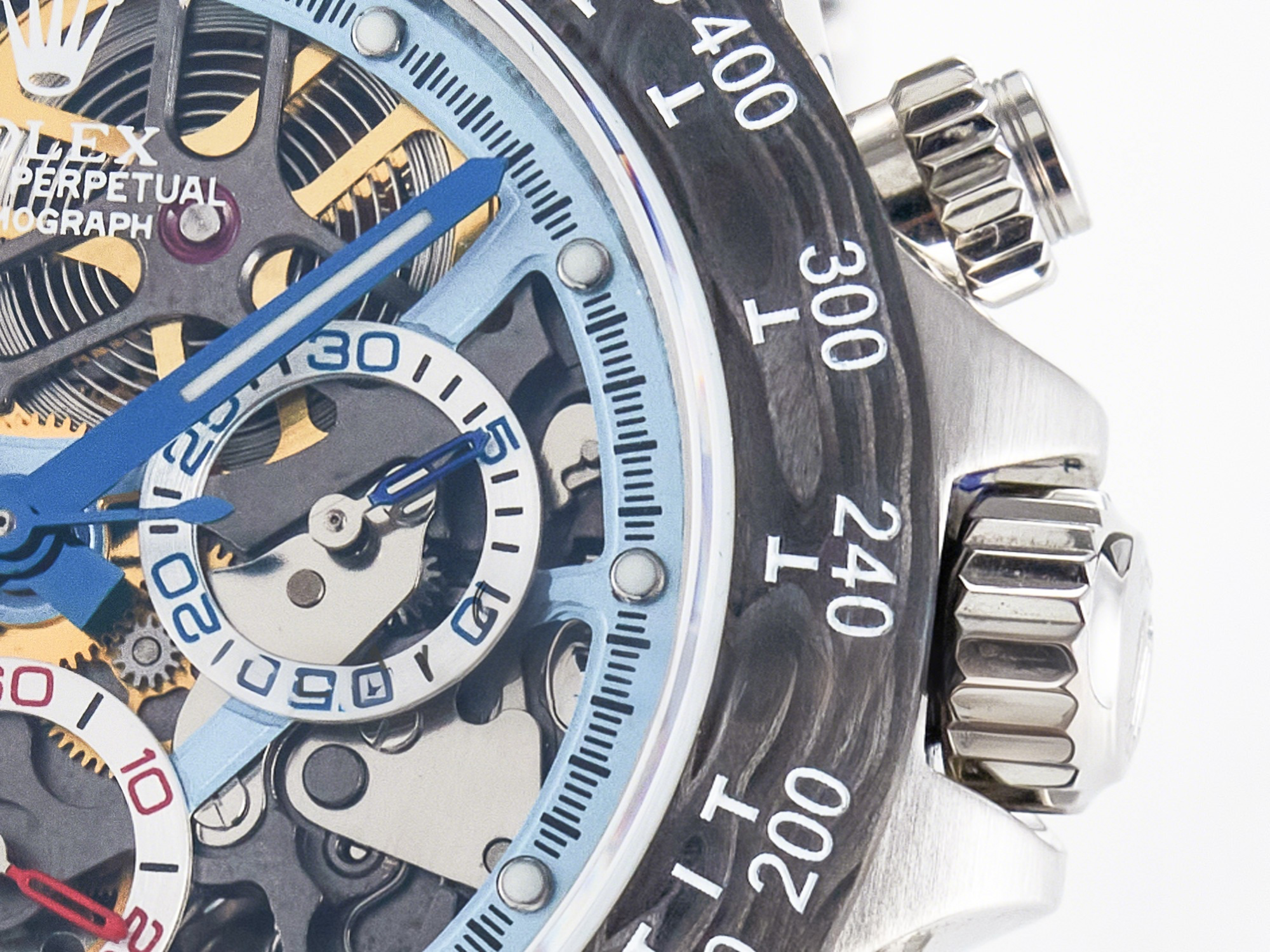 Rolex Daytona Artisans SS GETF Best Edition Skeleton Dial Carbon Bezel on SS Bracelet DD4802-fasswatch