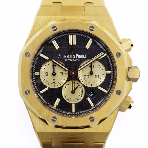 Audemars Piguet Royal Oak Self-Winding Chronograph Black/Gold Dial in Yellow Gold-fasswatch