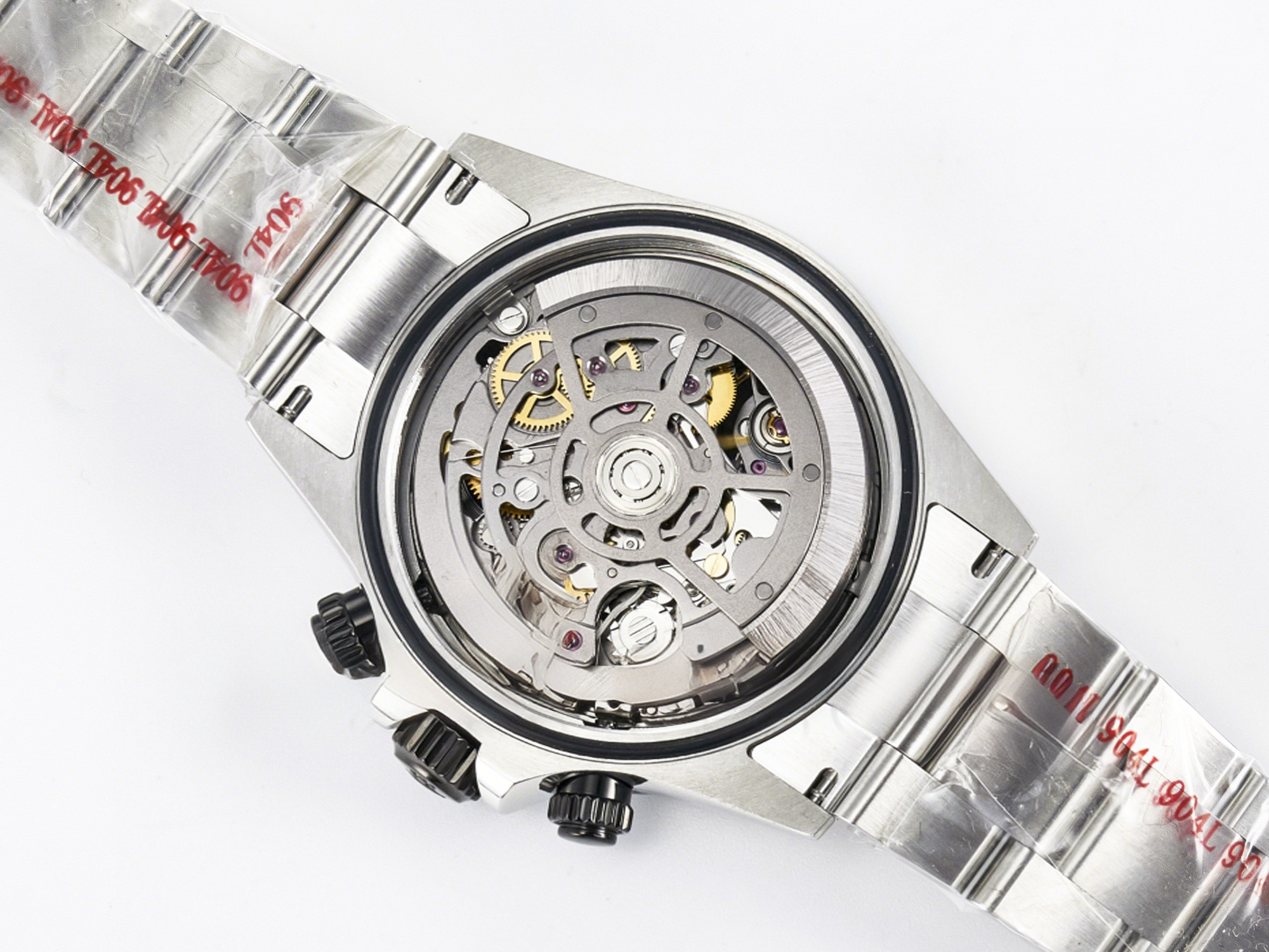 Rolex Daytona Artisans SS GETF Best Edition Skeleton Dial Black Ceramic Bezel on SS Bracelet DD4802-fasswatch