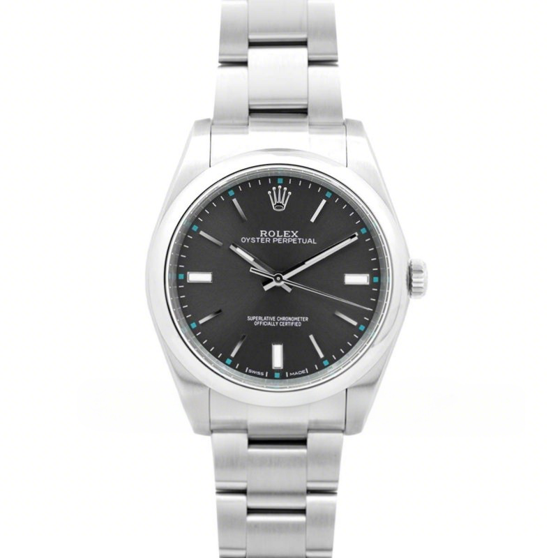 Rolex Oyster Perpetual 39mm Dark Rhodium Dial 114300DRSO-fasswatch