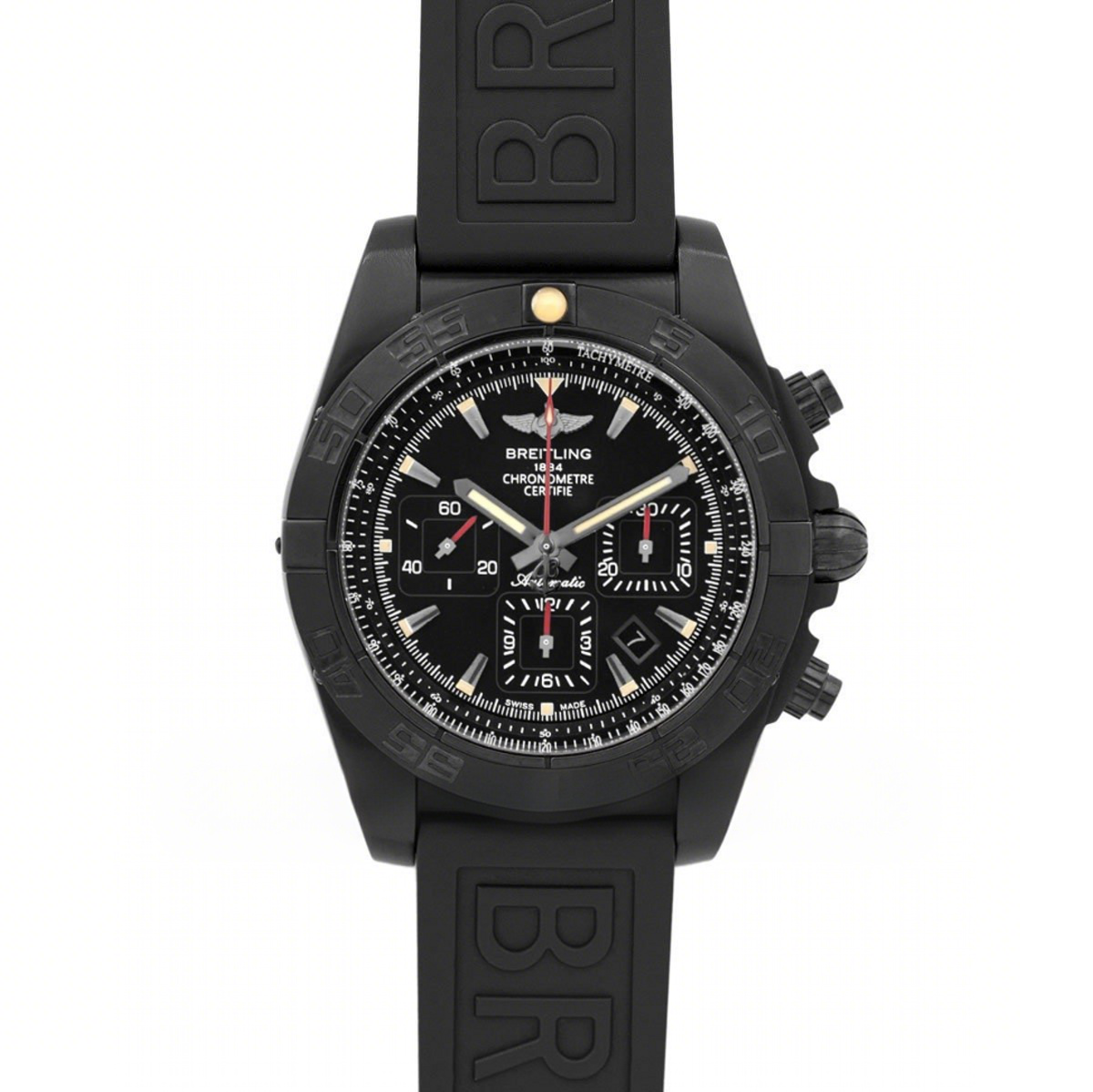 Breitling Chronomat 44 Blacksteel Chronograph Black Dial in PVD-fasswatch