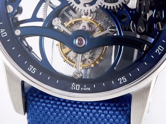 Audemars Piguet CODE 11.59 Tourbillon 26600 SS APPF Best Edition Blue Dial on Blue Nylon Strap A2948-fasswatch