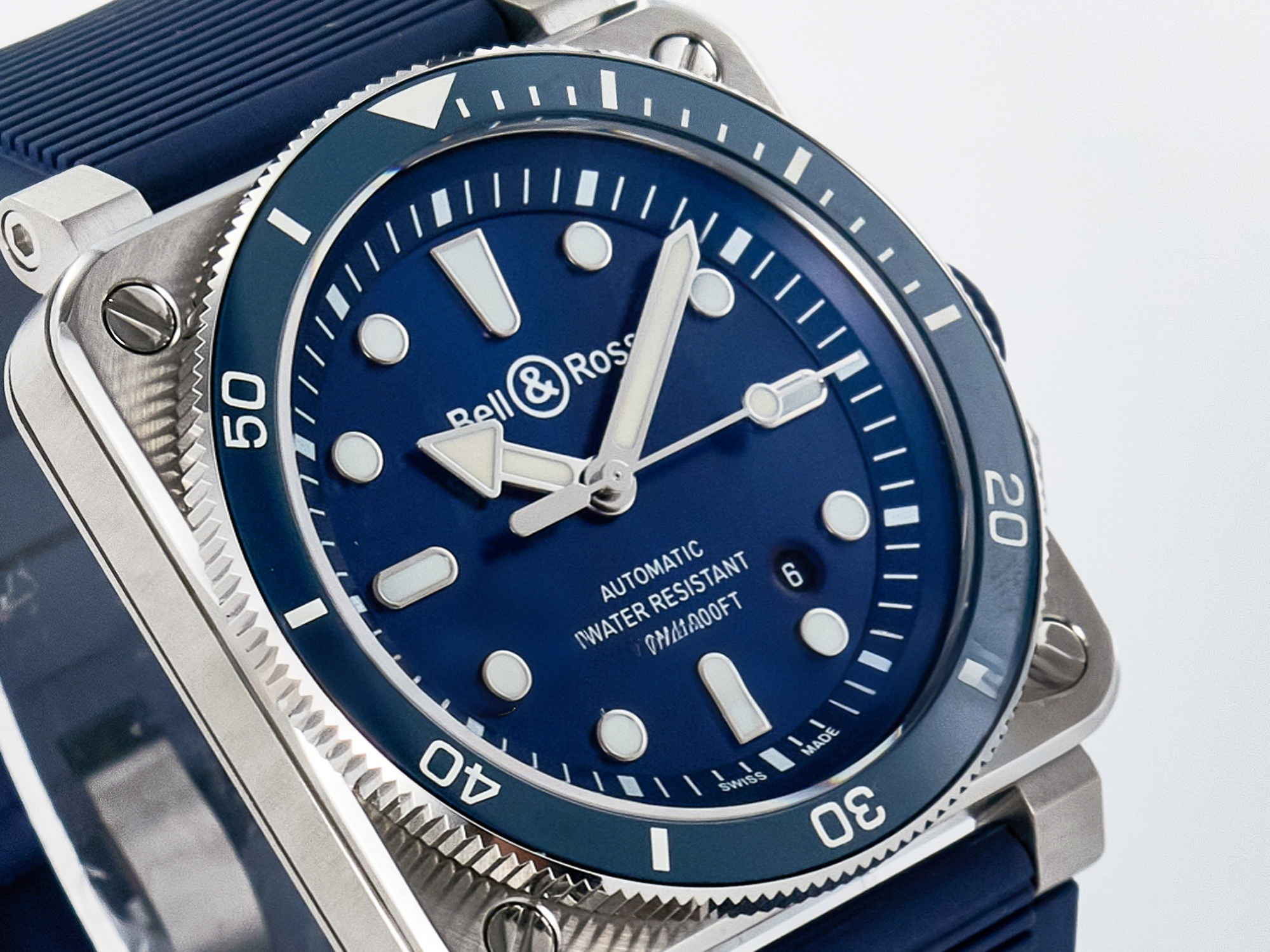 Breitling BR03-92 Diver BRF 1:1 Best Edition Blue Dial on Blue Rubber Strap A2824-fasswatch