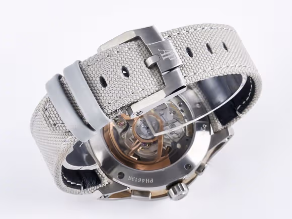 Audemars Piguet Code 11.59 Chrono 26393 SS APPF Best Edition Silver Dial on White Nylon Strap A4401-fasswatch